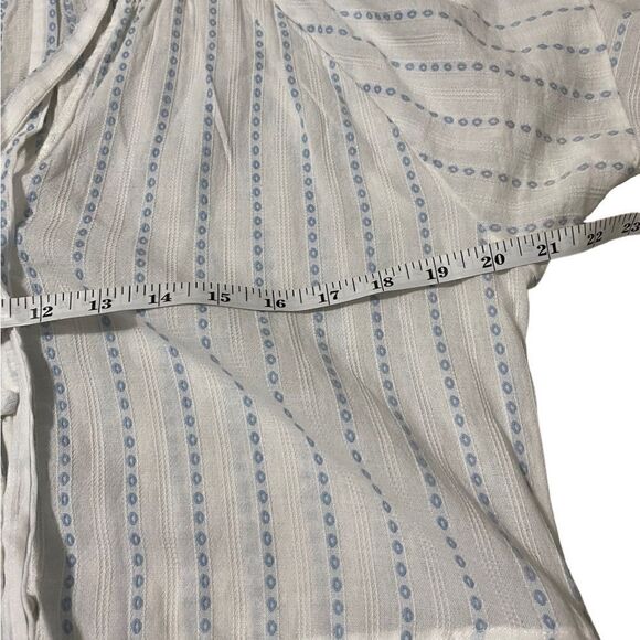 PAIGE Ari White and Light Blue Cotton Dress large - Picture 7 of 11